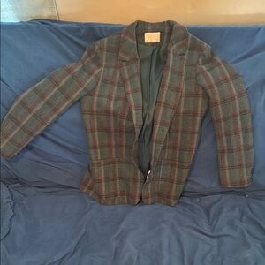 Pendleton Green and Red Plaid Blazer